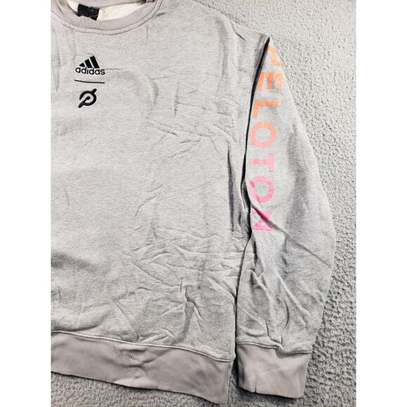 Adidas Sweatshirt Men's 2XL Gray Peloton Pullover Cotton Stretch Athleisure - Picture 3 of 14
